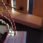 Wires from a switch in a breadboard