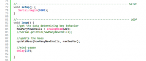 Screen shot of a render of example code using SyntaxHighlighter and my Plugin